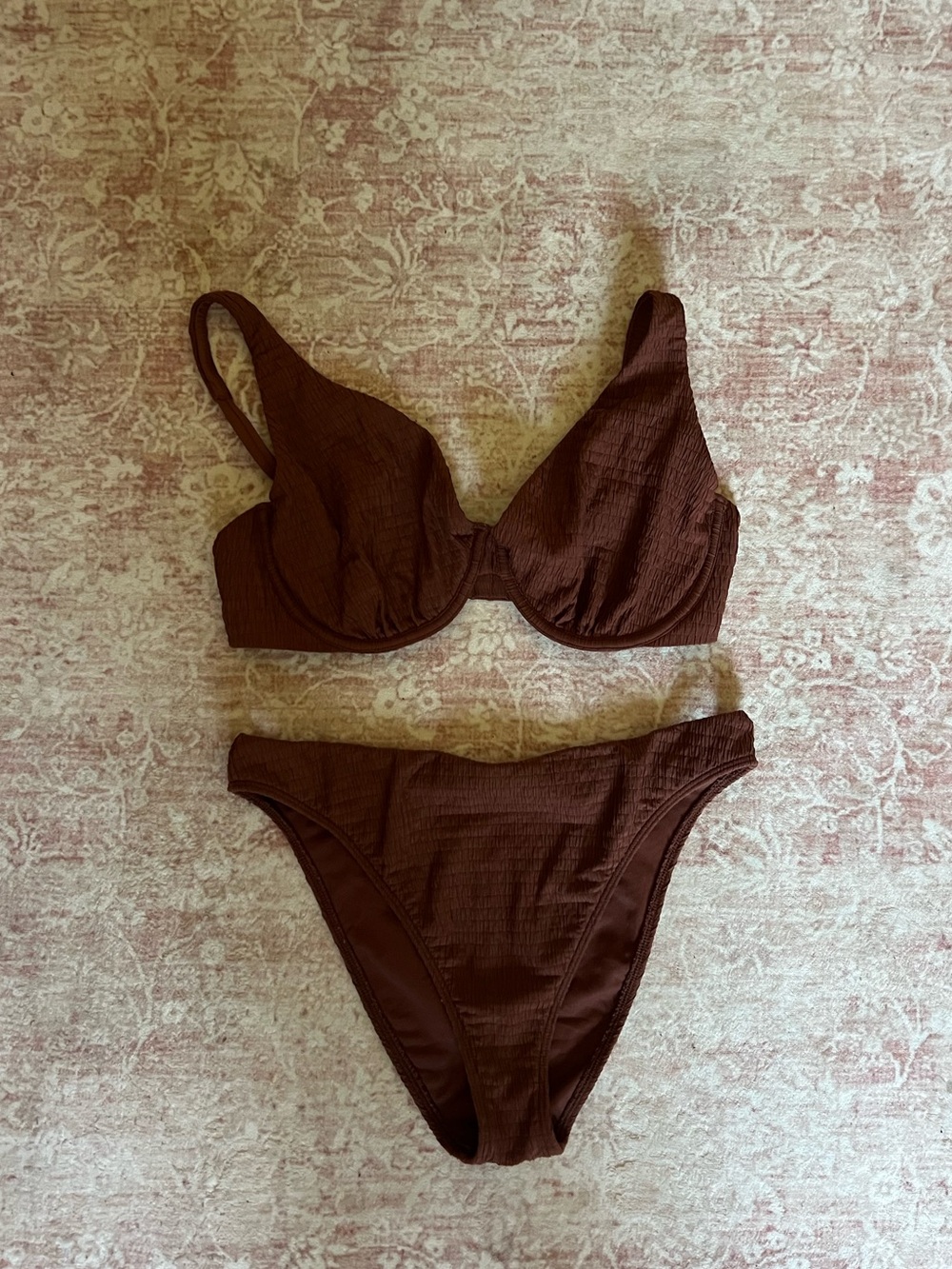 Abercrombie & Fitch Brown Textured Underwire Bikini Set